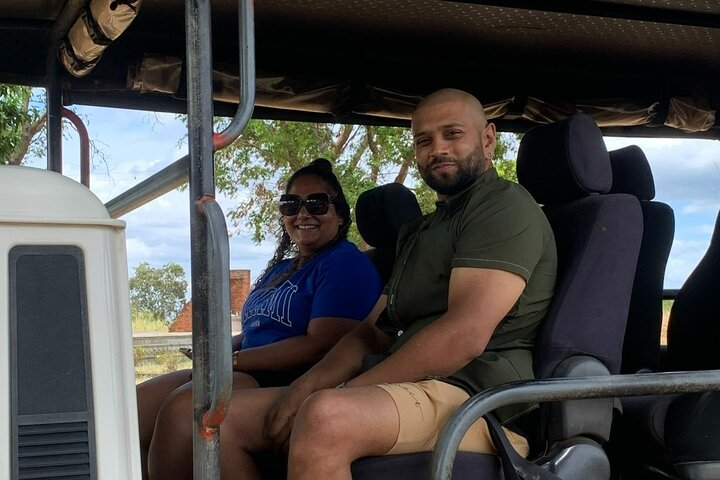 Travelers ready to enjoy the safari ride